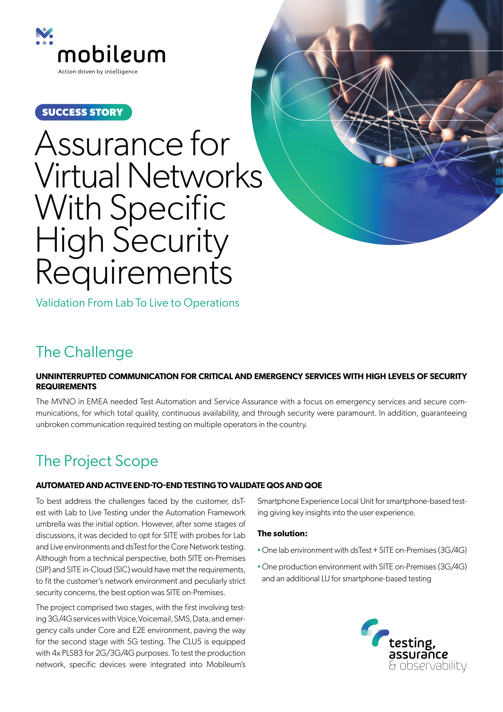 Assurance for Virtual Networks With Specific High Security Requirements